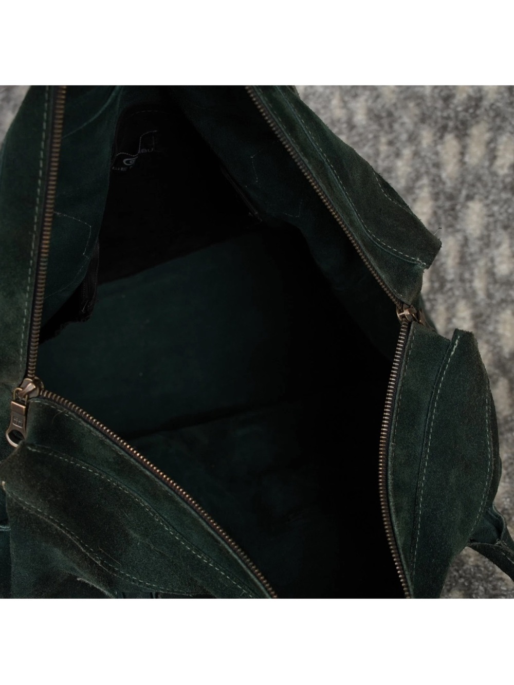 Rare Tylie Malibu Western Suded Leather Hand Bag Purse Green Stitching Hunting - Picture 10 of 14